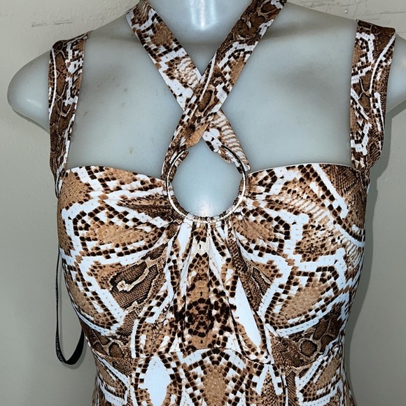 Bisou Bisou Snake Print long Maxi Dress Size 8 - Picture 5 of 9